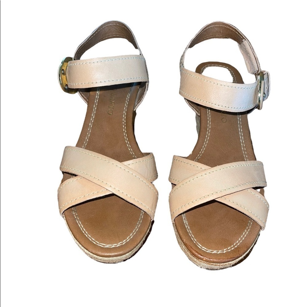 Franco Sarto Wedge Espadrilles. Tan color Size 8 1/2 M - Picture 2 of 13